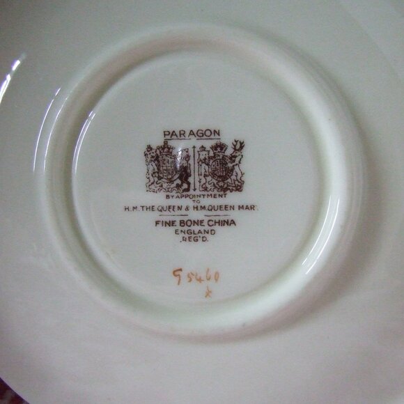 Paragon Minuet teacup and saucer vintage 1940s fine bone china pink blue flowers - Picture 5 of 11